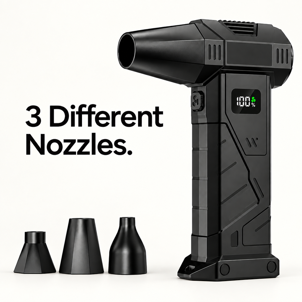 BBQ blower with 3 Different Nozzles headline