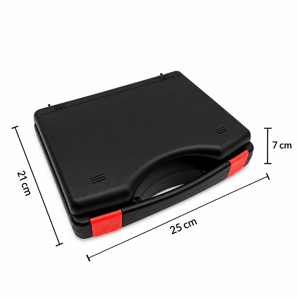 Ground stake case with centimetre-only dimensions