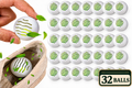 Premium image showing 32 deodorizer balls with refined badge design