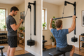 men demonstrating cable exercises