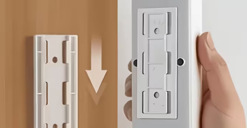 Set of 5 Plastic Wall-Mounted Power Strip Organizers - No Drilling Required, Detachable Holder for Routers, Remote Controls & Cables