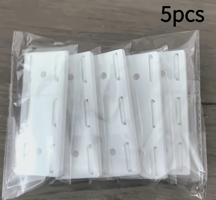 Set of 5 Plastic Wall-Mounted Power Strip Organizers - No Drilling Required, Detachable Holder for Routers, Remote Controls & Cables