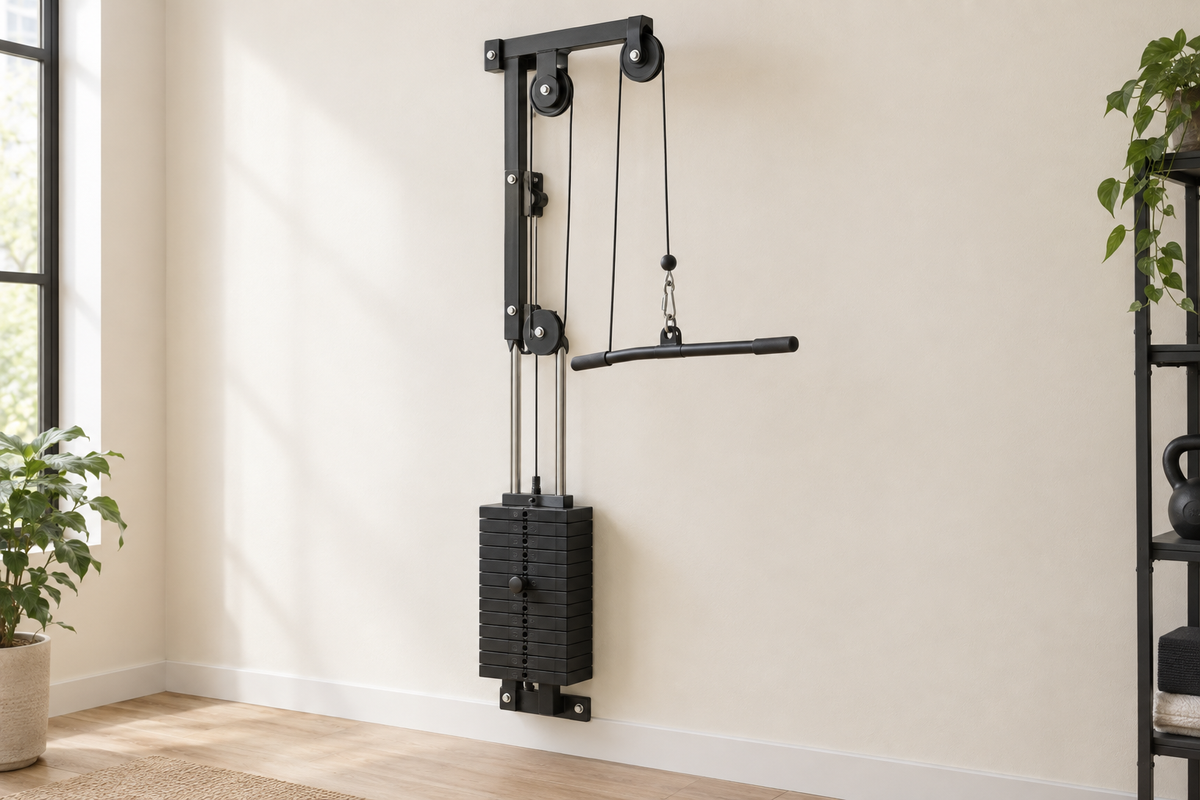 pulley system assembled on wall, lifestyle