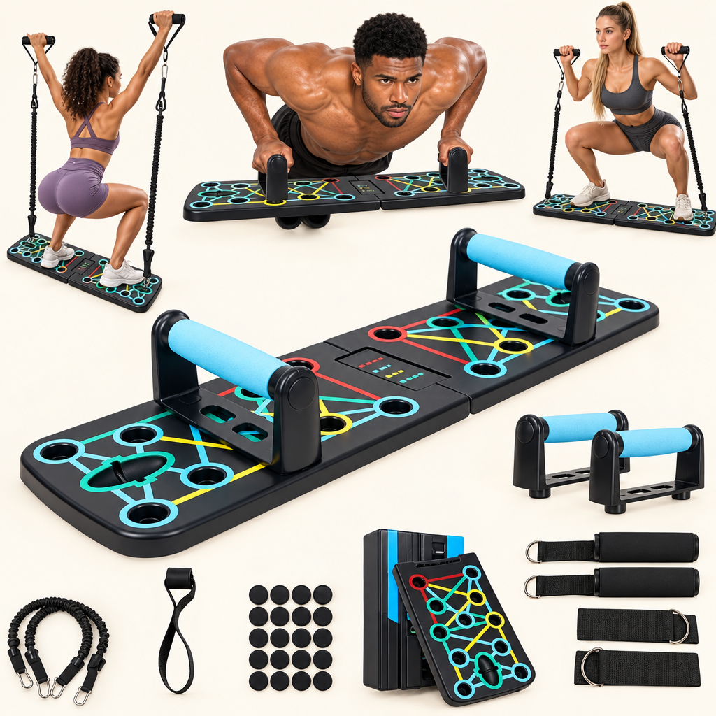push-up board collage with new models