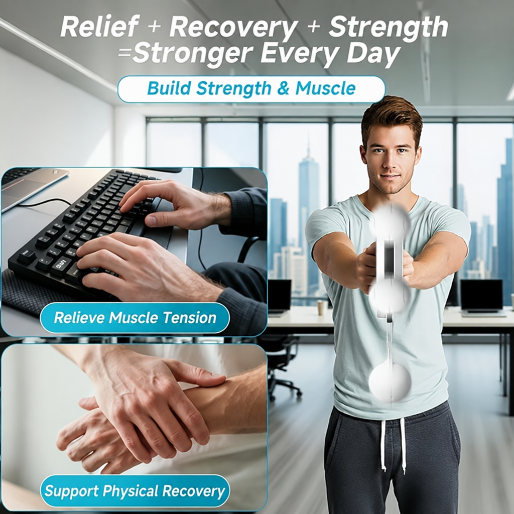 Hand-crank arm exerciser in a movement routine
