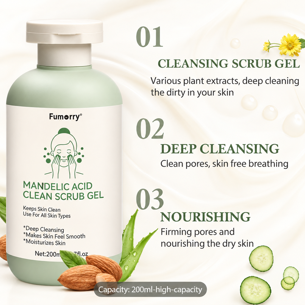 Three Fumorry cleansing and nourishing benefits on a soft-white background