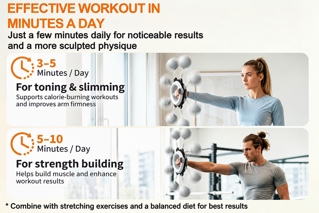 Hand-crank arm exerciser used during a fitness routine